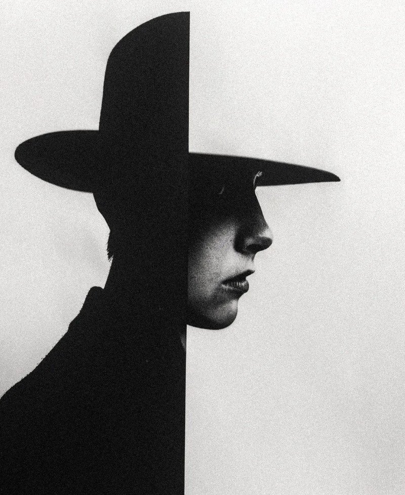hidden face dp black and white