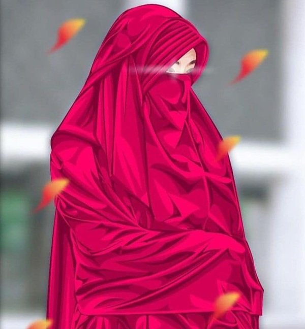hijab girl dp cartoon 2
