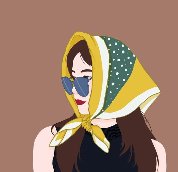 hijab girl dp cartoon 24