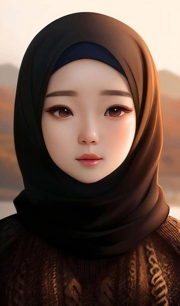 hijab girl dp cartoon 3