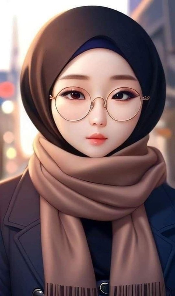 hijab girl dp cartoon 4