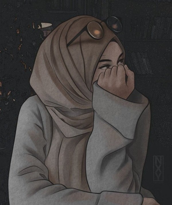 hijab girl dp cartoon 8
