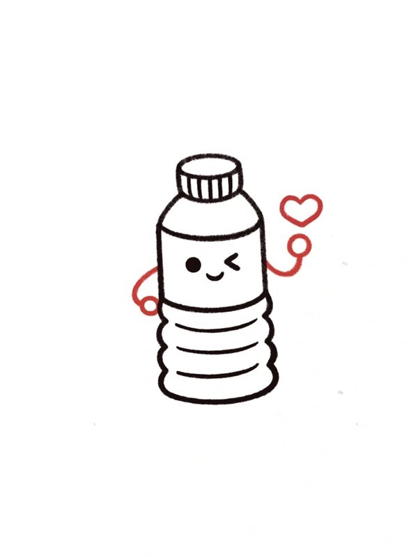 How to draw a bottle of water 5