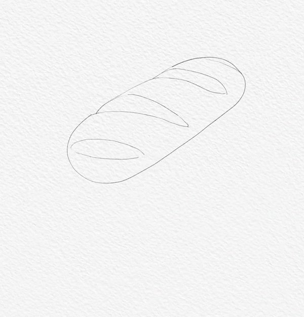 How to draw a bread loaf 1