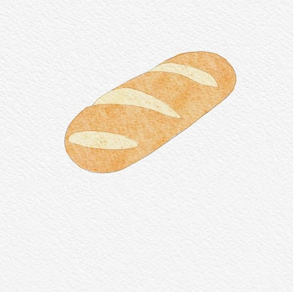 How to draw a bread loaf 2
