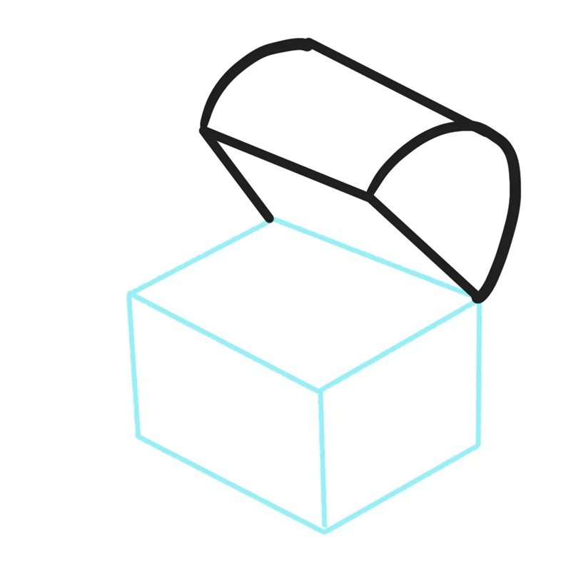 How to draw a cartoon treasure chest 2