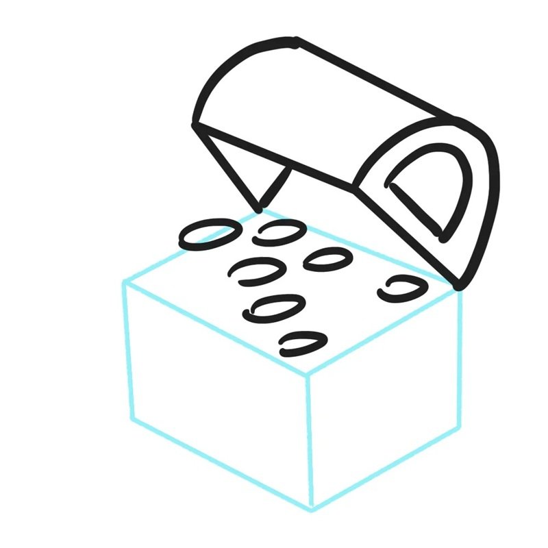 How to draw a cartoon treasure chest 3