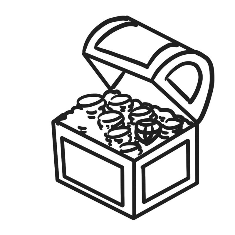How to draw a cartoon treasure chest 6