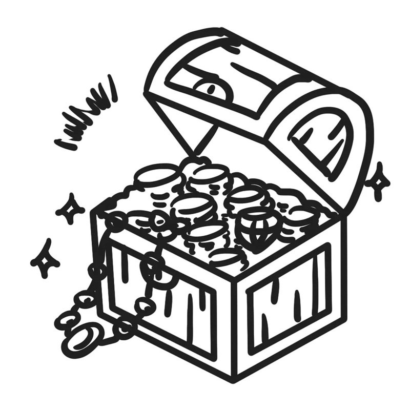 How to draw a cartoon treasure chest 9