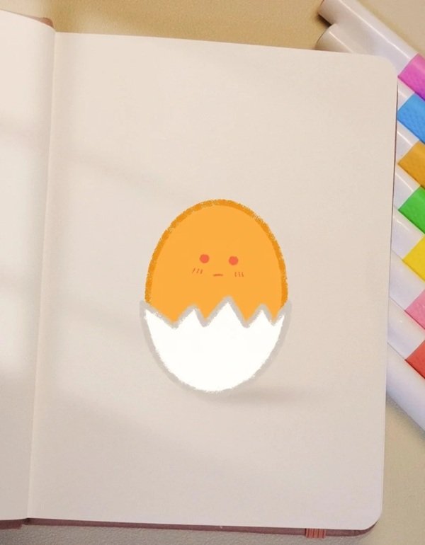 How to draw a chick in an egg 4
