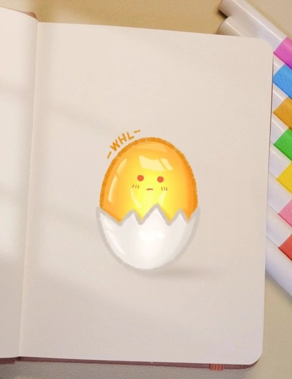 How to draw a chick in an egg