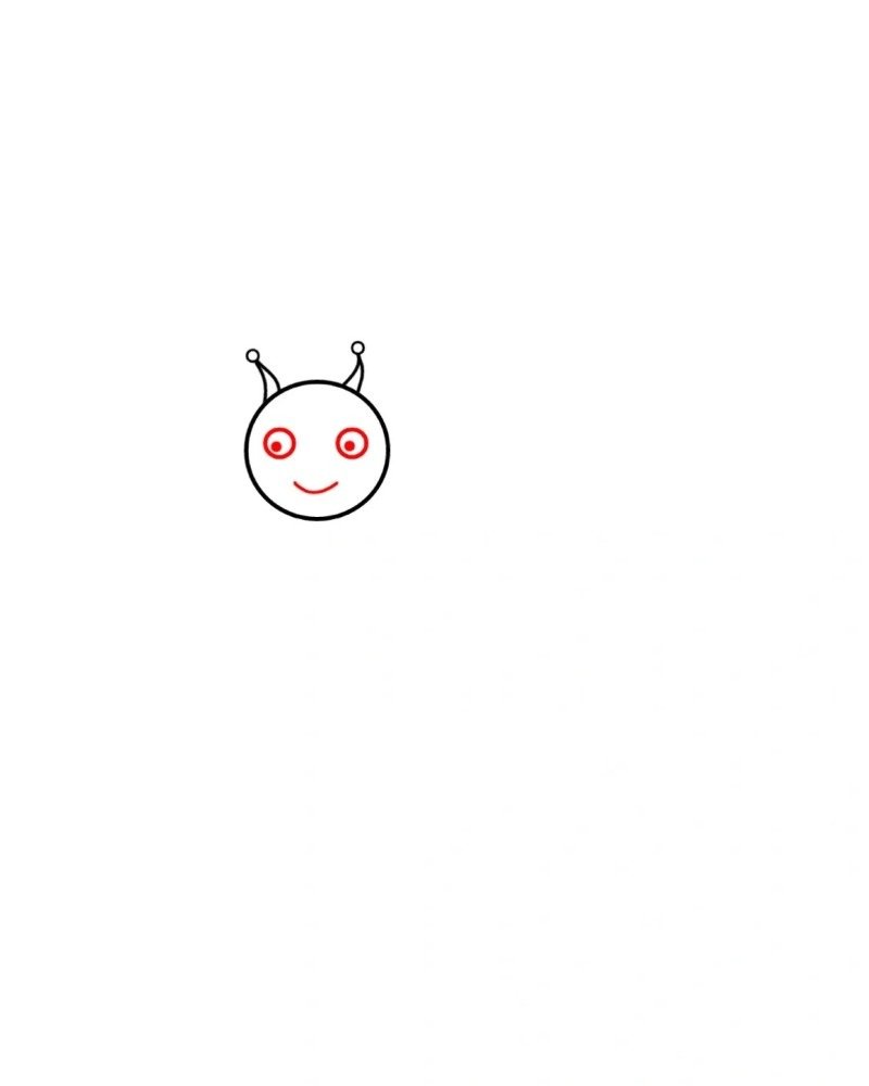 How to draw a cute worm 3