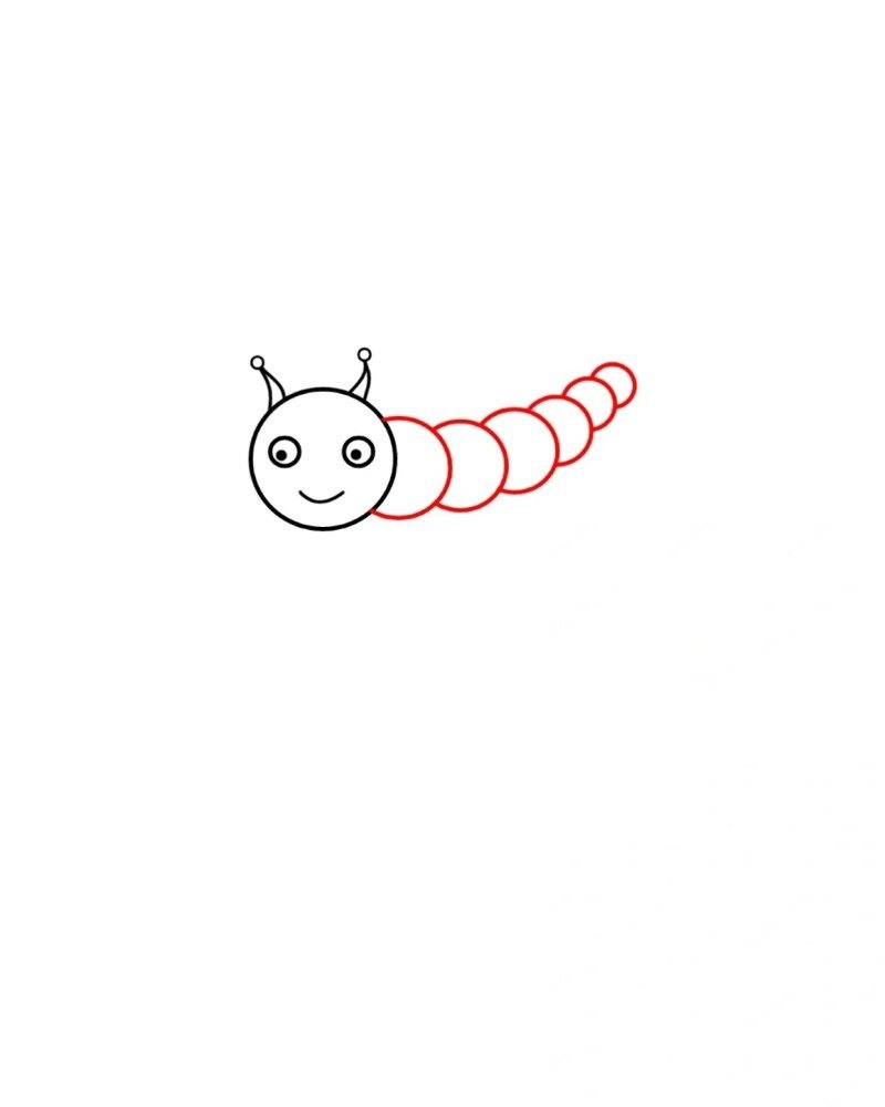 How to draw a cute worm 4