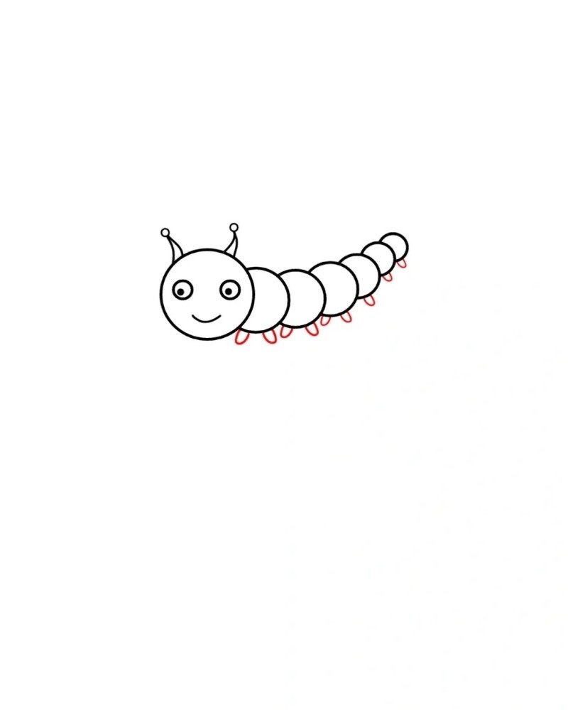 How to draw a cute worm 5