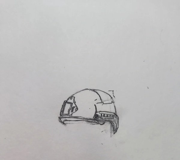 How to draw a helmet 6