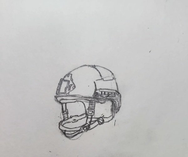 How to draw a helmet 7