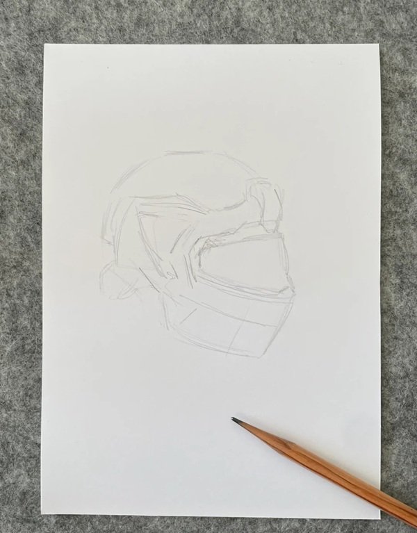 How to draw a helmet easy 1