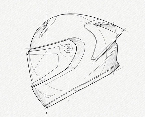 How to draw a helmet easy
