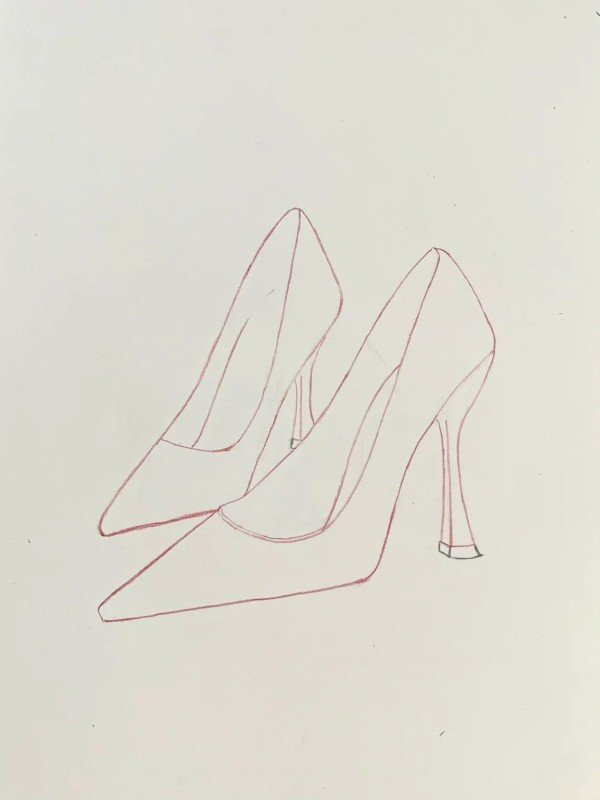 How to draw a high heel shoe 1