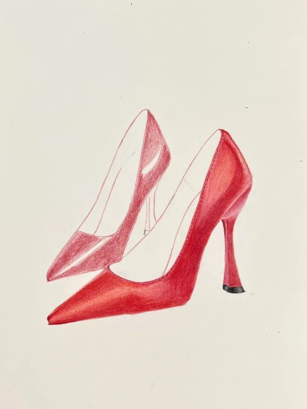 How to draw a high heel shoe 3