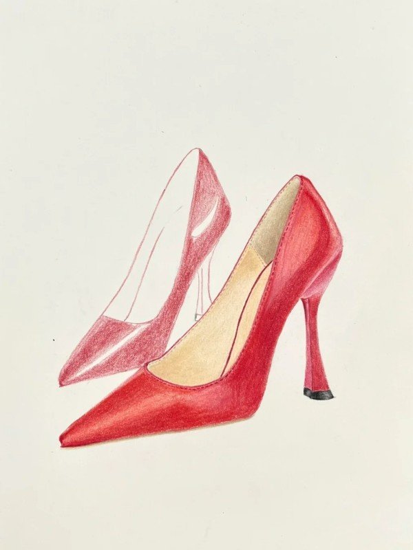 How to draw a high heel shoe 4