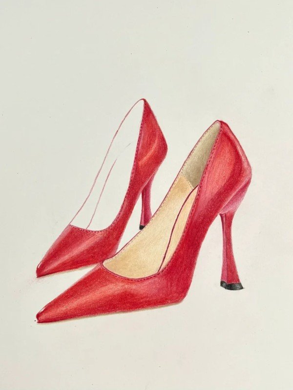 How to draw a high heel shoe 5