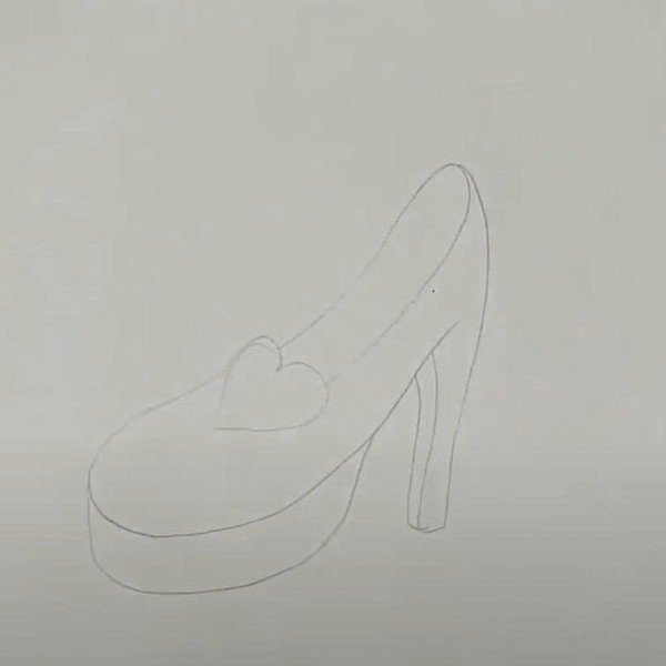 How to draw a high heel shoe beautiful 1