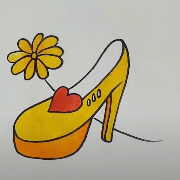 How to draw a high heel shoe beautiful 9