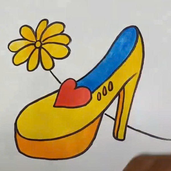How to draw a high heel shoe beautiful 11