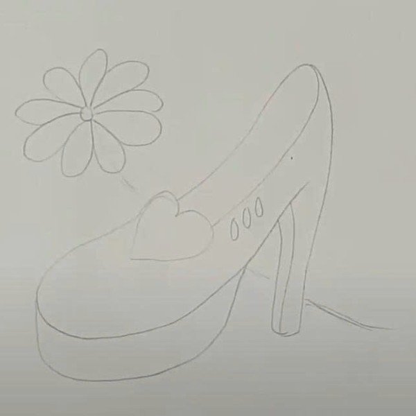 How to draw a high heel shoe beautiful 2