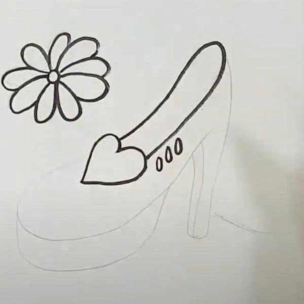 How to draw a high heel shoe beautiful 3