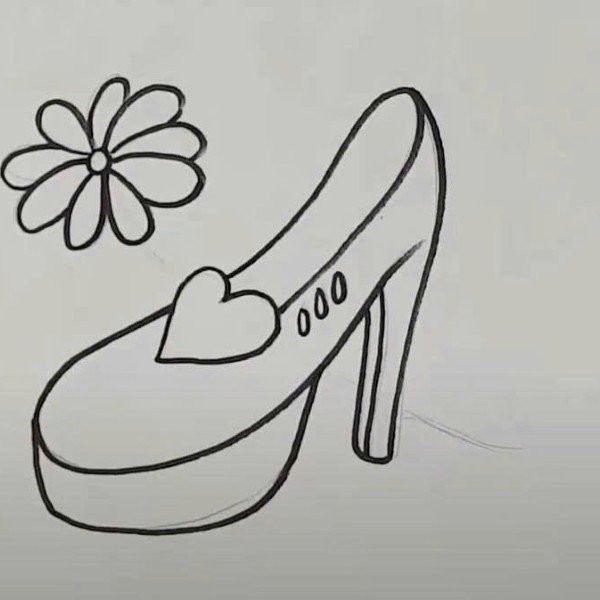 How to draw a high heel shoe beautiful 5