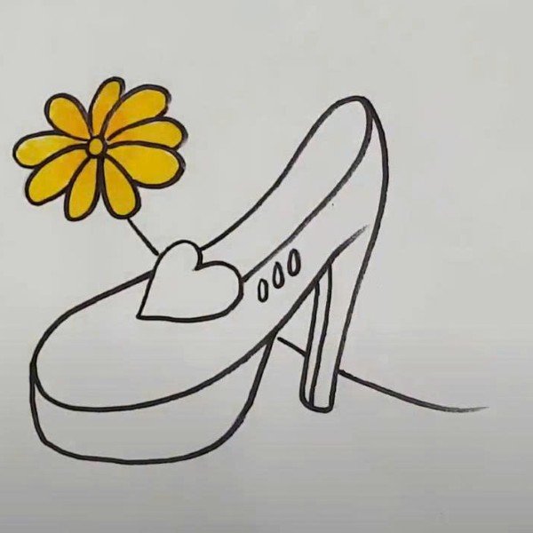 How to draw a high heel shoe beautiful 7