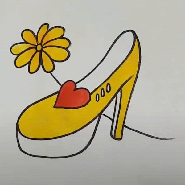 How to draw a high heel shoe beautiful 8