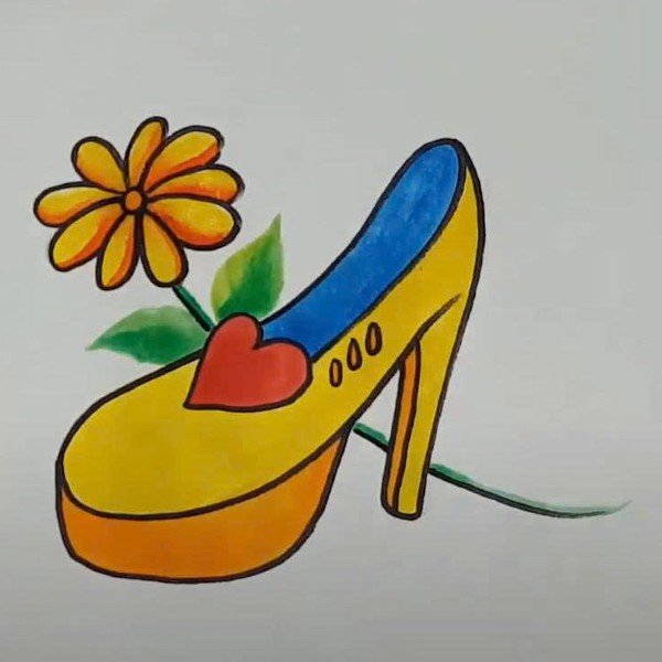 How to draw a high heel shoe beautiful