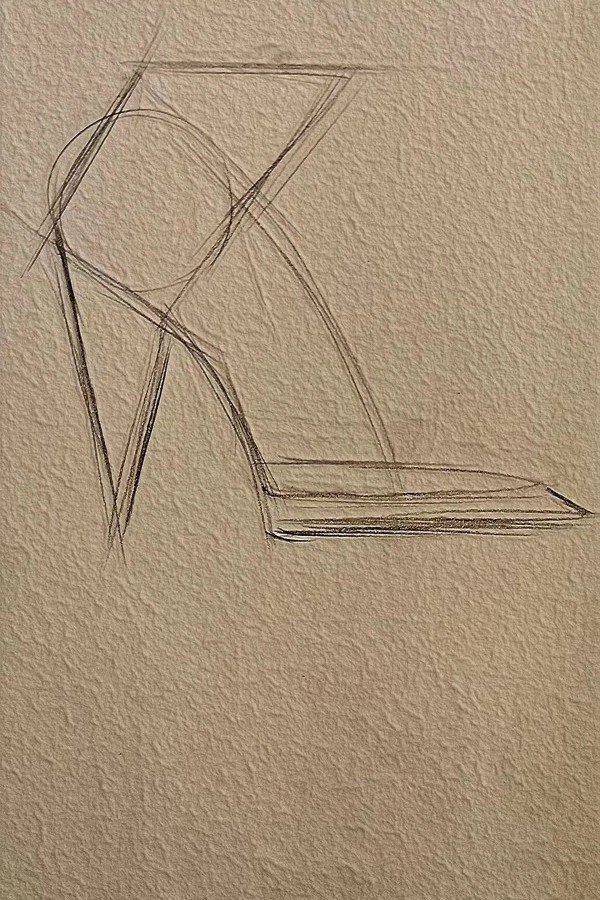 How to draw a high heel shoe easy 1