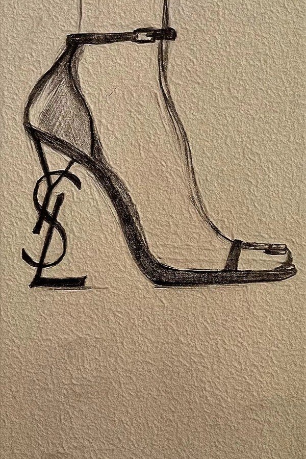 How to draw a high heel shoe easy 6