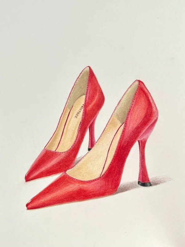 How to draw a high heel shoe