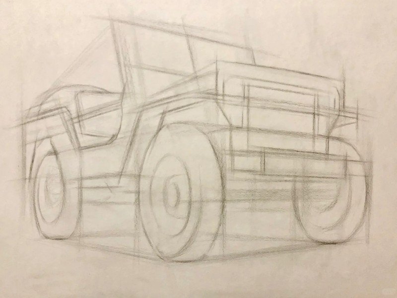 How to draw a jeep​ easy 1