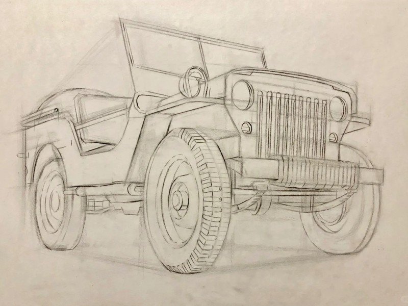 How to draw a jeep​ easy 2
