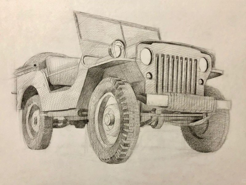 How to draw a jeep​ easy 3