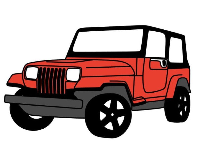 How to draw a jeep​ easy for kids