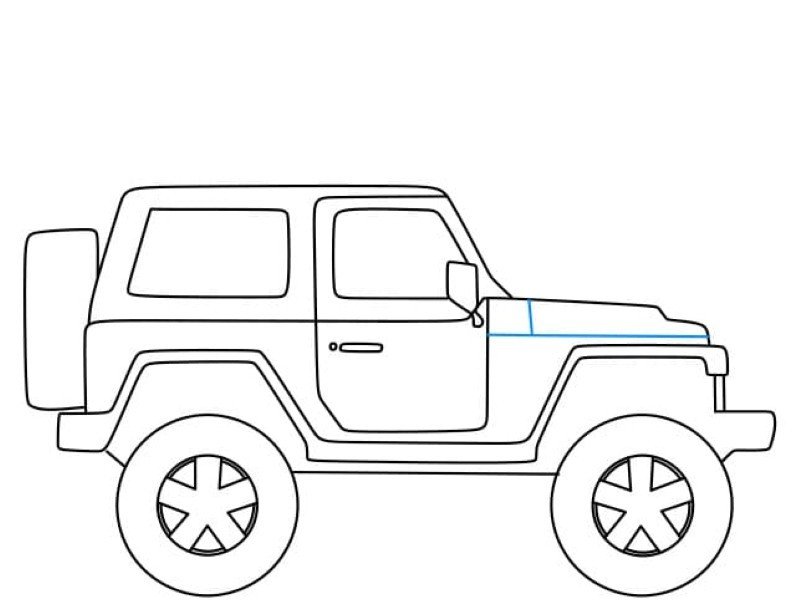 How to draw a jeep easy step by step 11