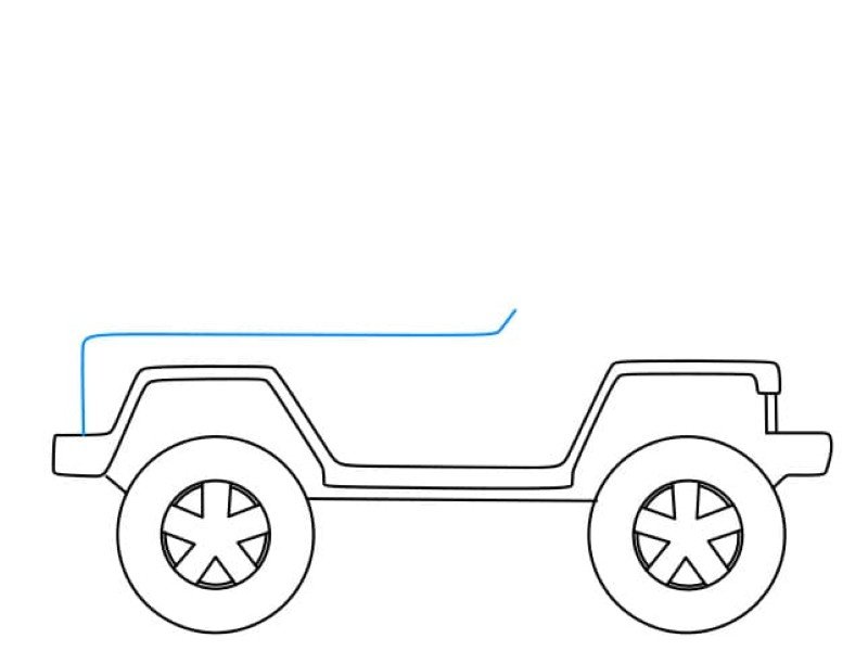 How to draw a jeep easy step by step 5