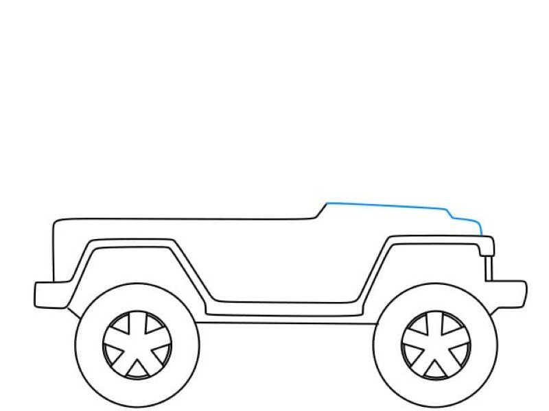 How to draw a jeep easy step by step 6