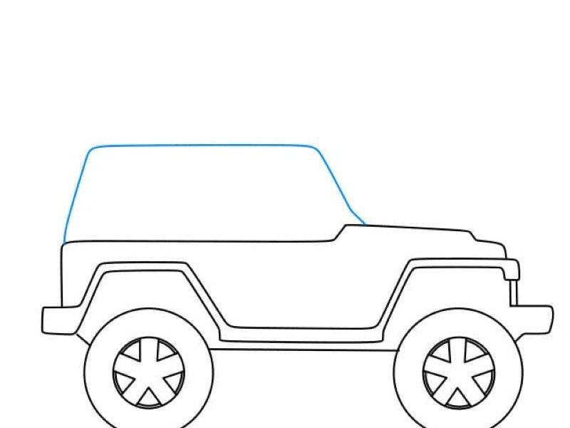 How to draw a jeep easy step by step 7
