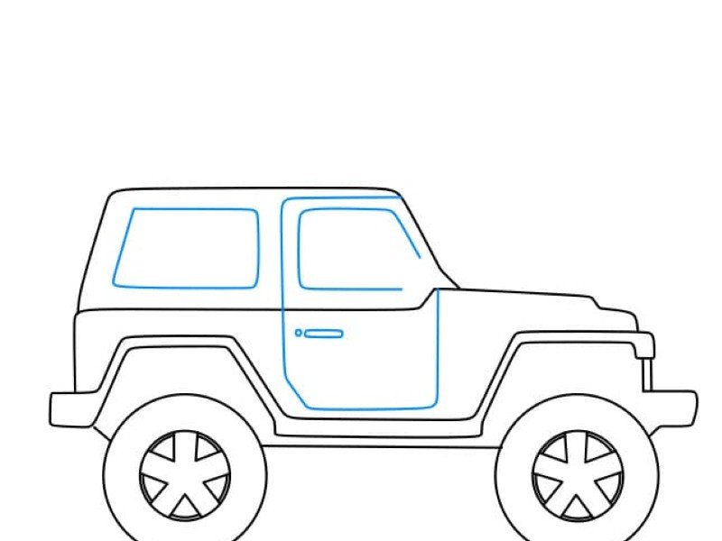 How to draw a jeep easy step by step 8