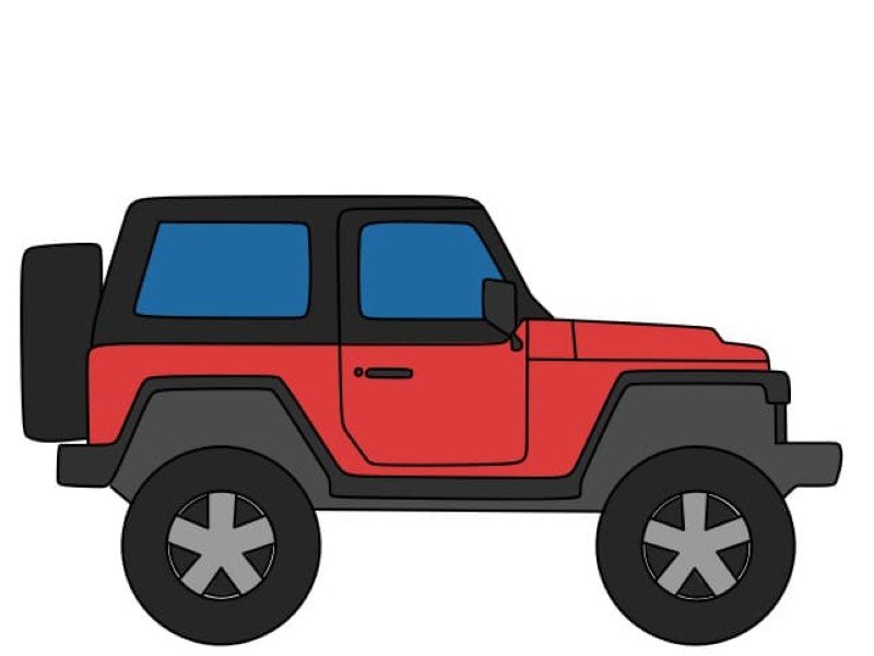 How to draw a jeep easy step by step