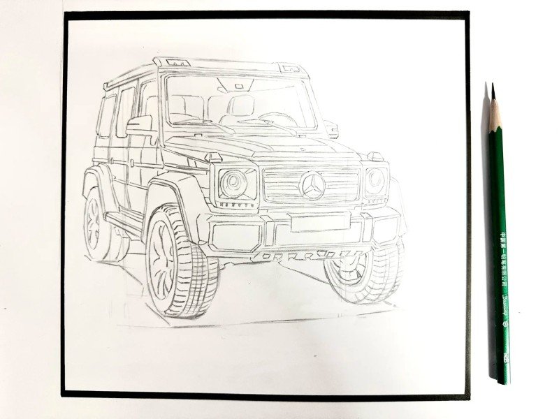 How to draw a jeep​ 1