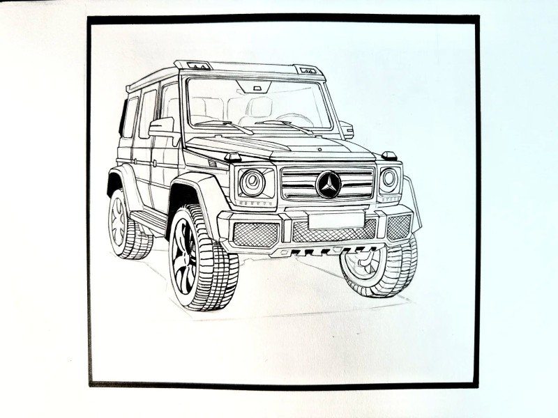 How to draw a jeep​ 6